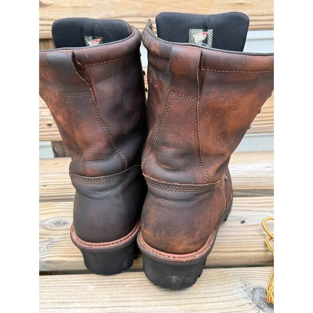 Red Wing 620 LoggerMax Men's 13 D Waterproof Work Boots Distressed USA Soft Toe